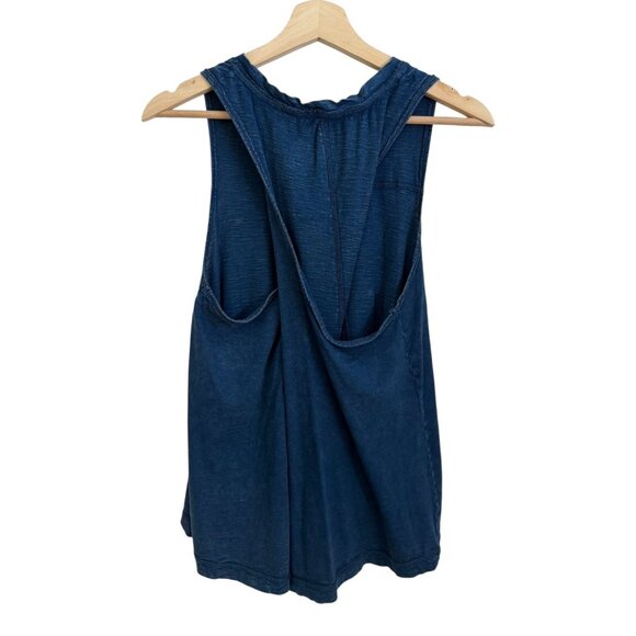 Pilcro Anthropologie Cotton Burnout Twist Back Tank Blue Small Boho Lagenlook - Picture 2 of 6